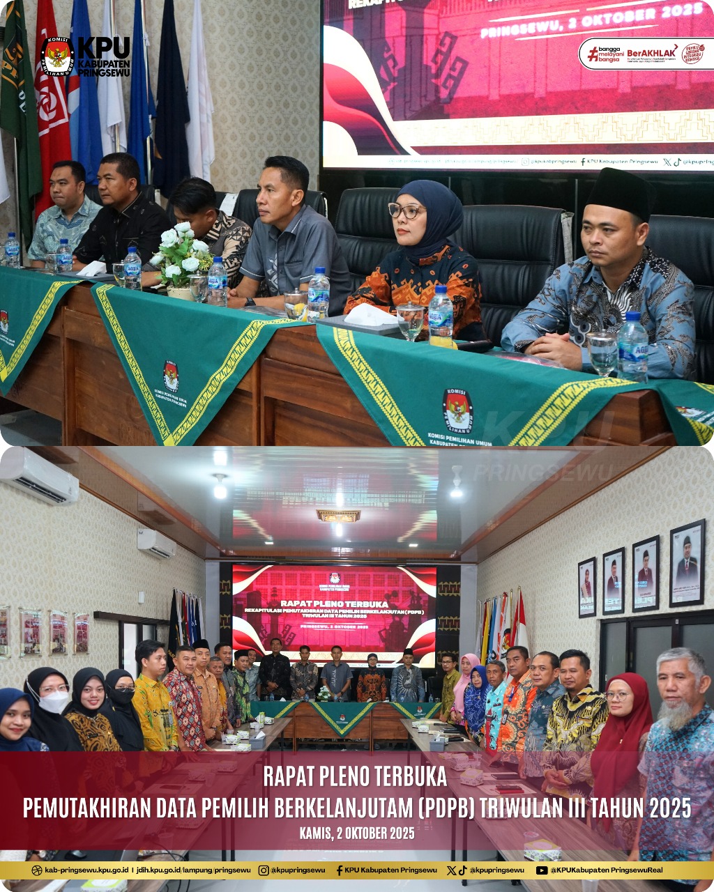 RAPAT PLENO TERBUKA PEMUTAKHIRAN DATA PEMILIH BERKELANJUTAN (PDPB) triwulan III Tahun 2025