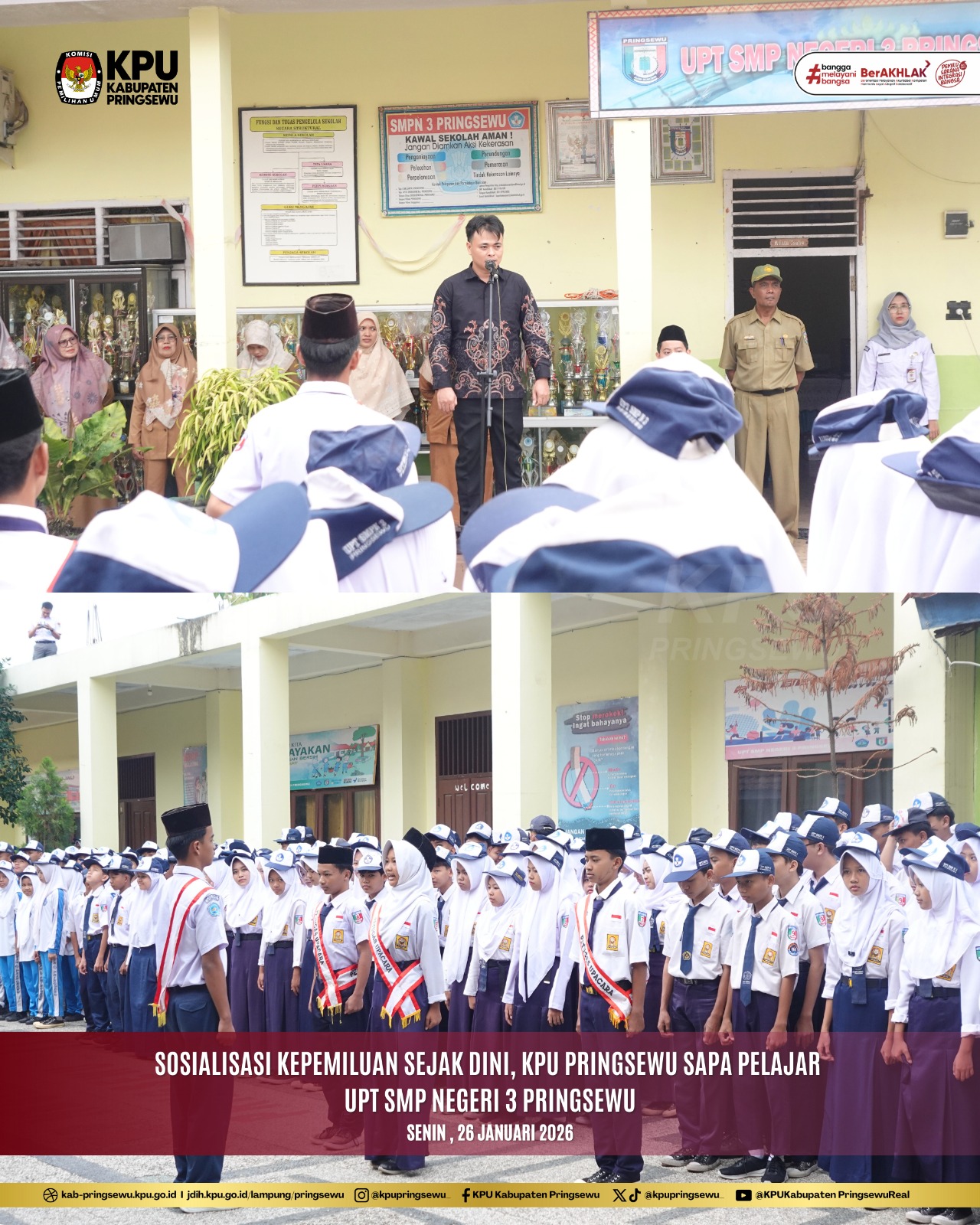 Sosialisasi Pendidikan dan Pemilih Pemula di SMP N 3 Pringsewu