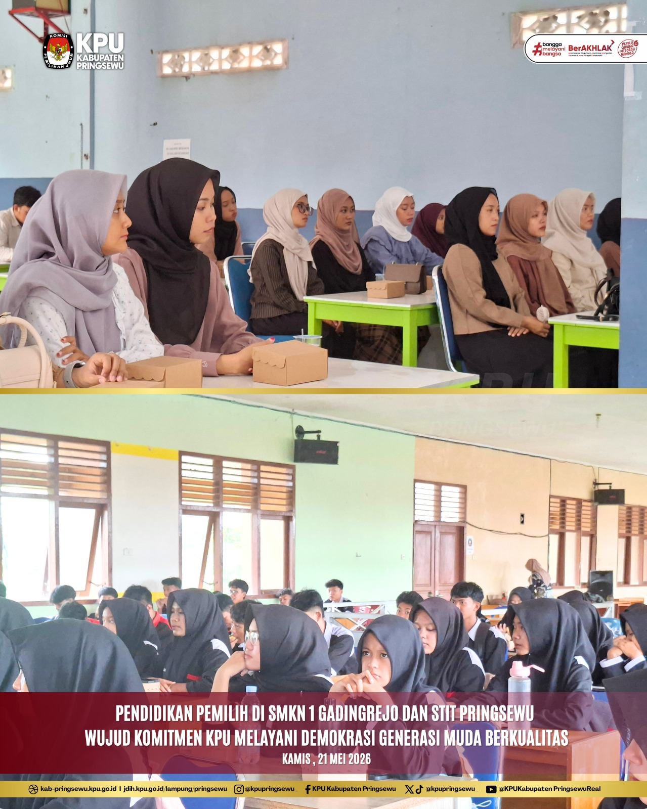 Pendidikan Pemilih di SMKN 1 Gading Rejo dan STIT Pringsewu