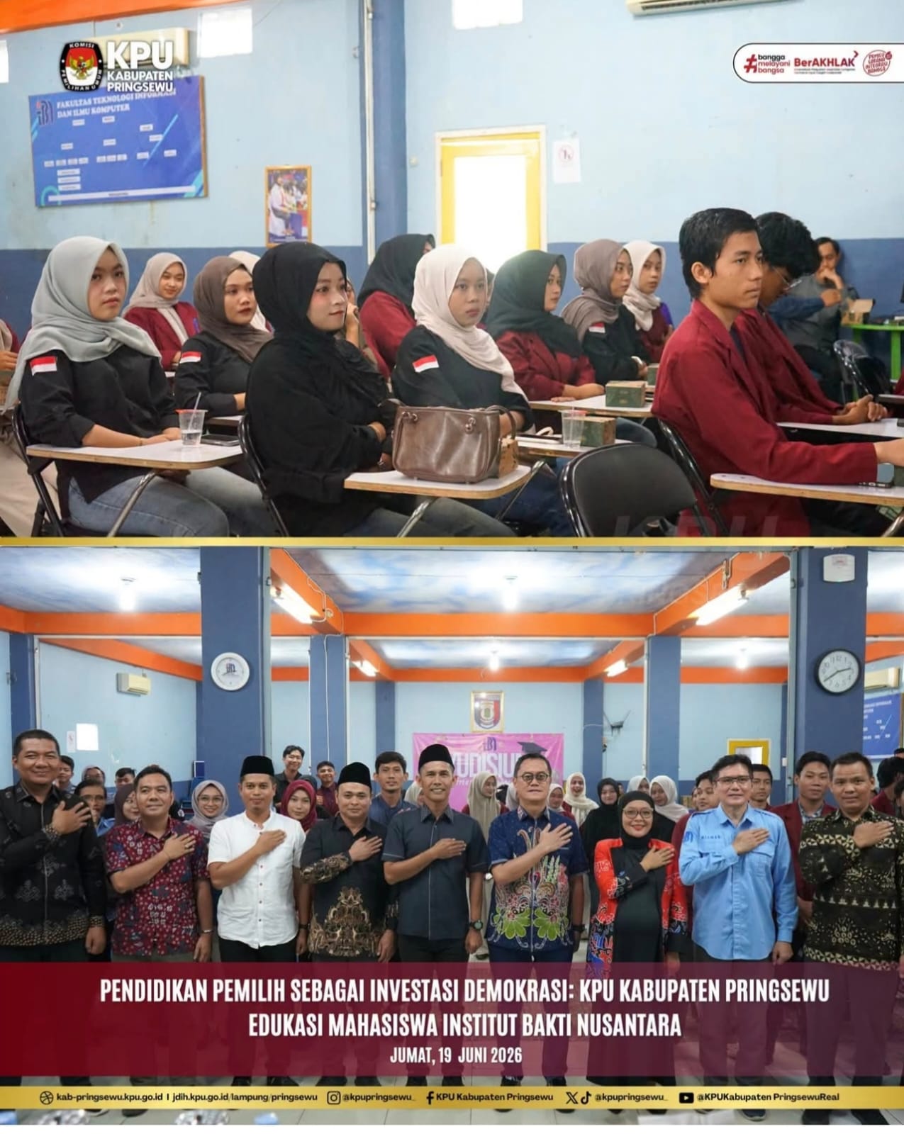 Sosialisasi dan Pendidikan Pemilih Muda di Institut Bakti Nusantara Pringsewu